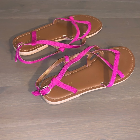 Topshop Fuchsia Calf Hair Leather Sandals - Women’s Size 40 - Picture 4 of 8